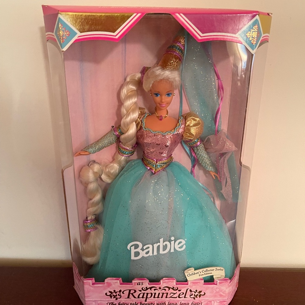 Barbie Rapunzel Doll with Pink and Blue Dress